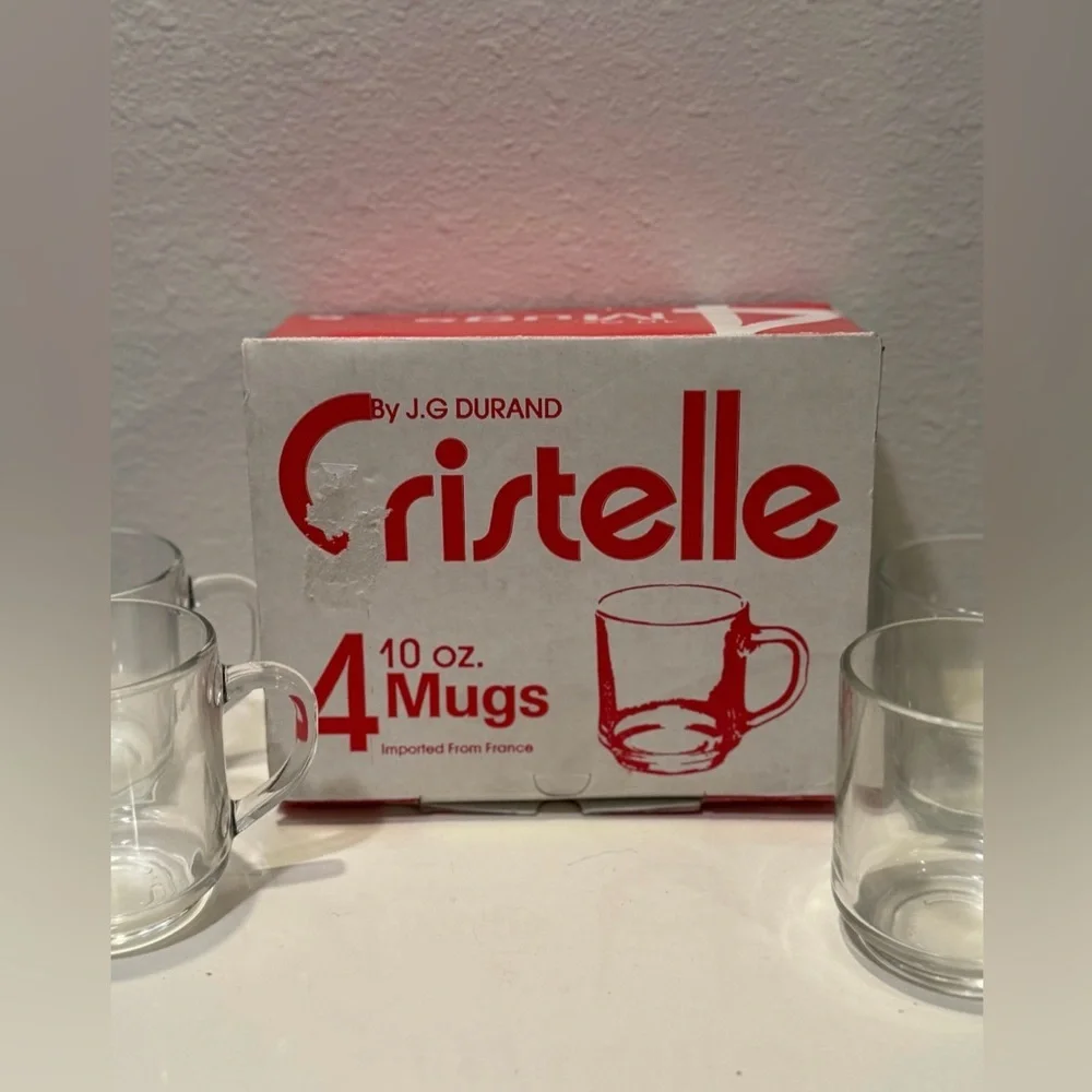 Vintage JG Durand French Cristelle Coffee/Tea Cup (Set of 4) Break Resistant - Picture 2 of 10